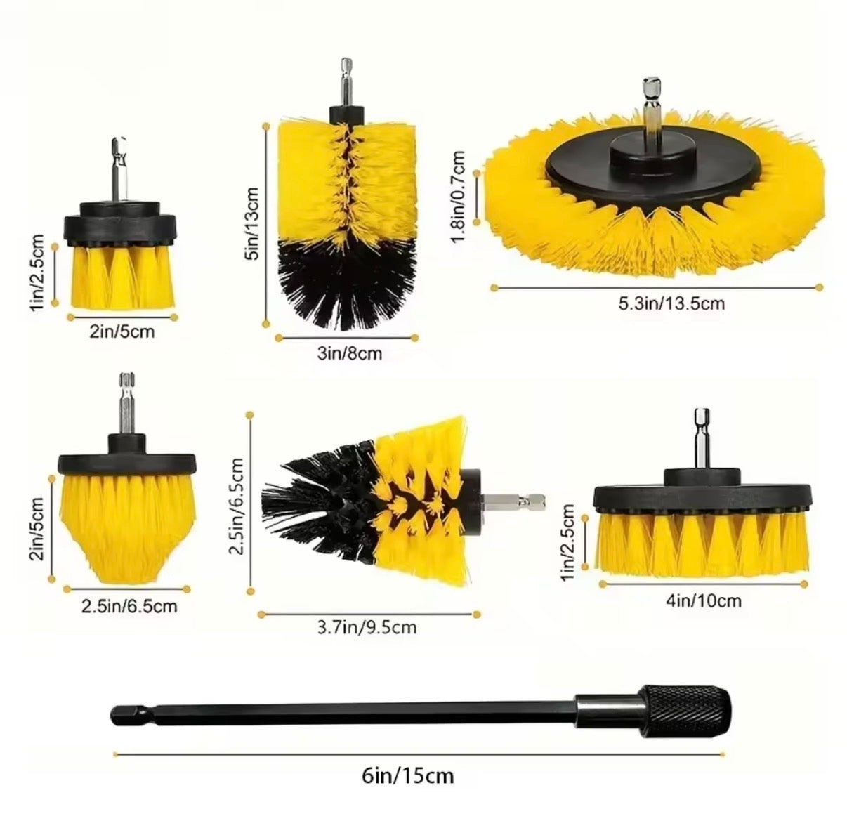 Kit de Cepillos para Taladro Detailing Coche y Moto | Limpieza Interior y Tapicería