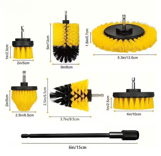 Kit de Cepillos para Taladro Detailing Coche y Moto | Limpieza Interior y Tapicería