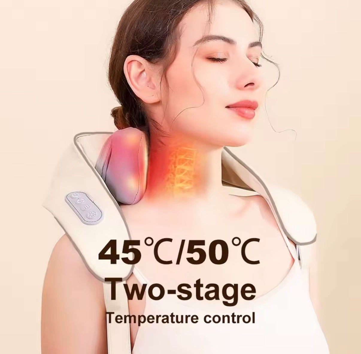 Masajeador de Cuello y Hombros con Calor – Alivio Cervical, Trapezio y Columna