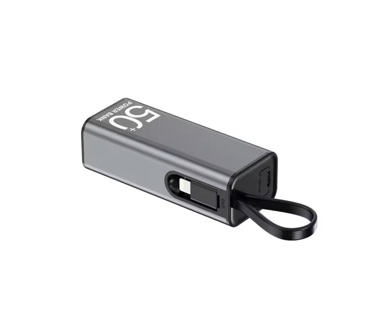 Batería portátil con linterna,5000mAh, cable tipo C