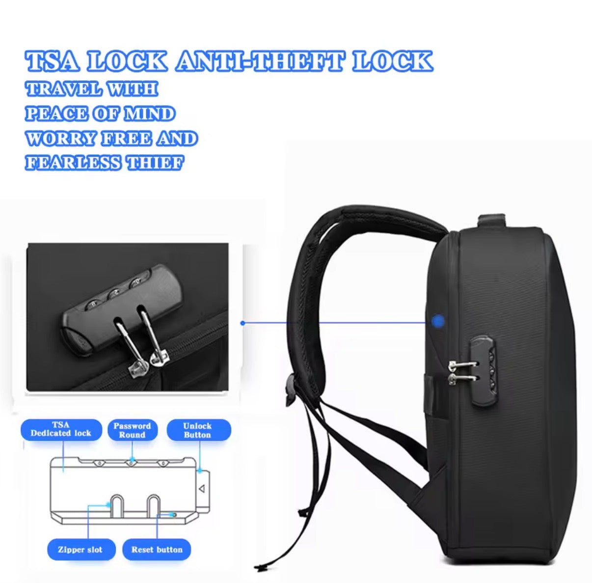 Mochila antirrobo con contraseña
