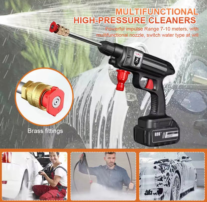 Pistola de agua a presión inalámbrica 1500W 30 bar – Limpieza potente para coche, jardín y hogar