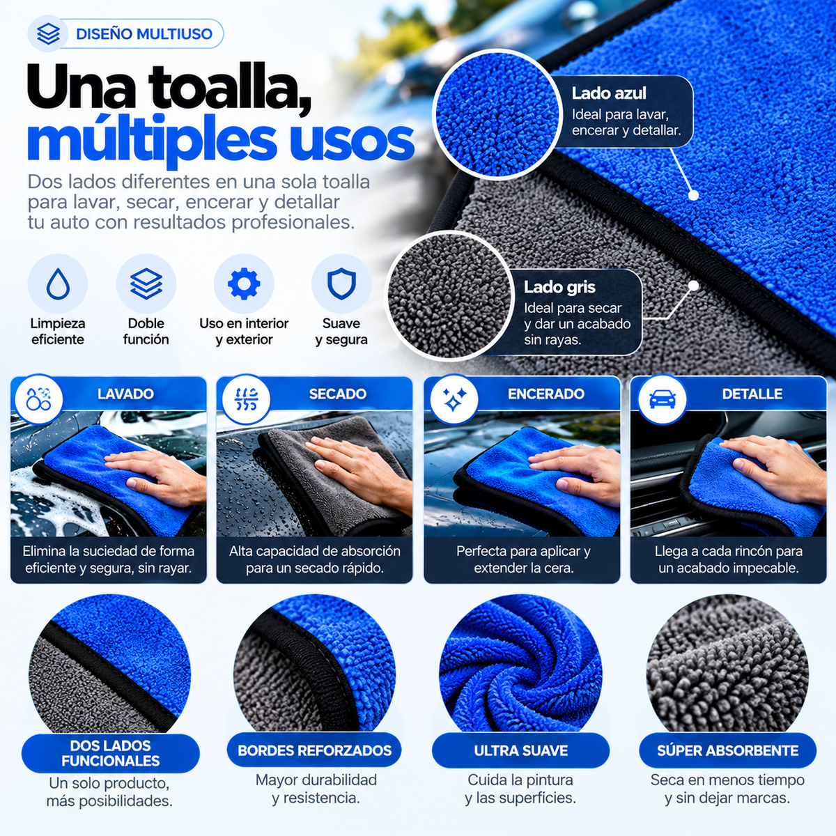 Premium Microfiber Towels 500 GSM – Professional Cleaning without Streaks (4 units)