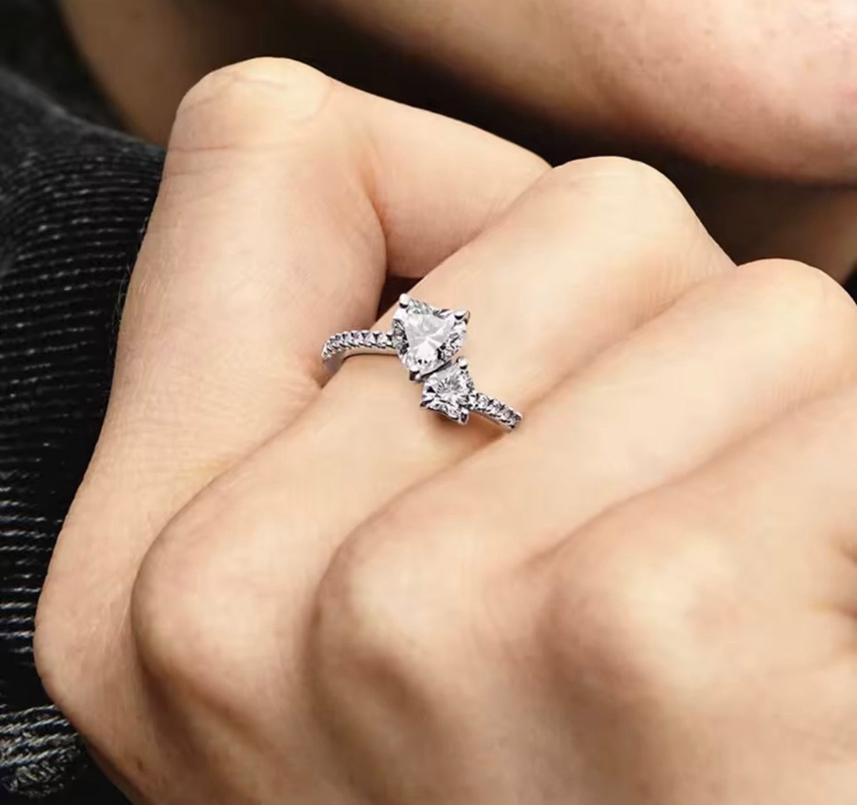 Anillo Doble Corazón en Plata de Ley 925 para Mujer | Joyería Elegante y Regalo Ideal