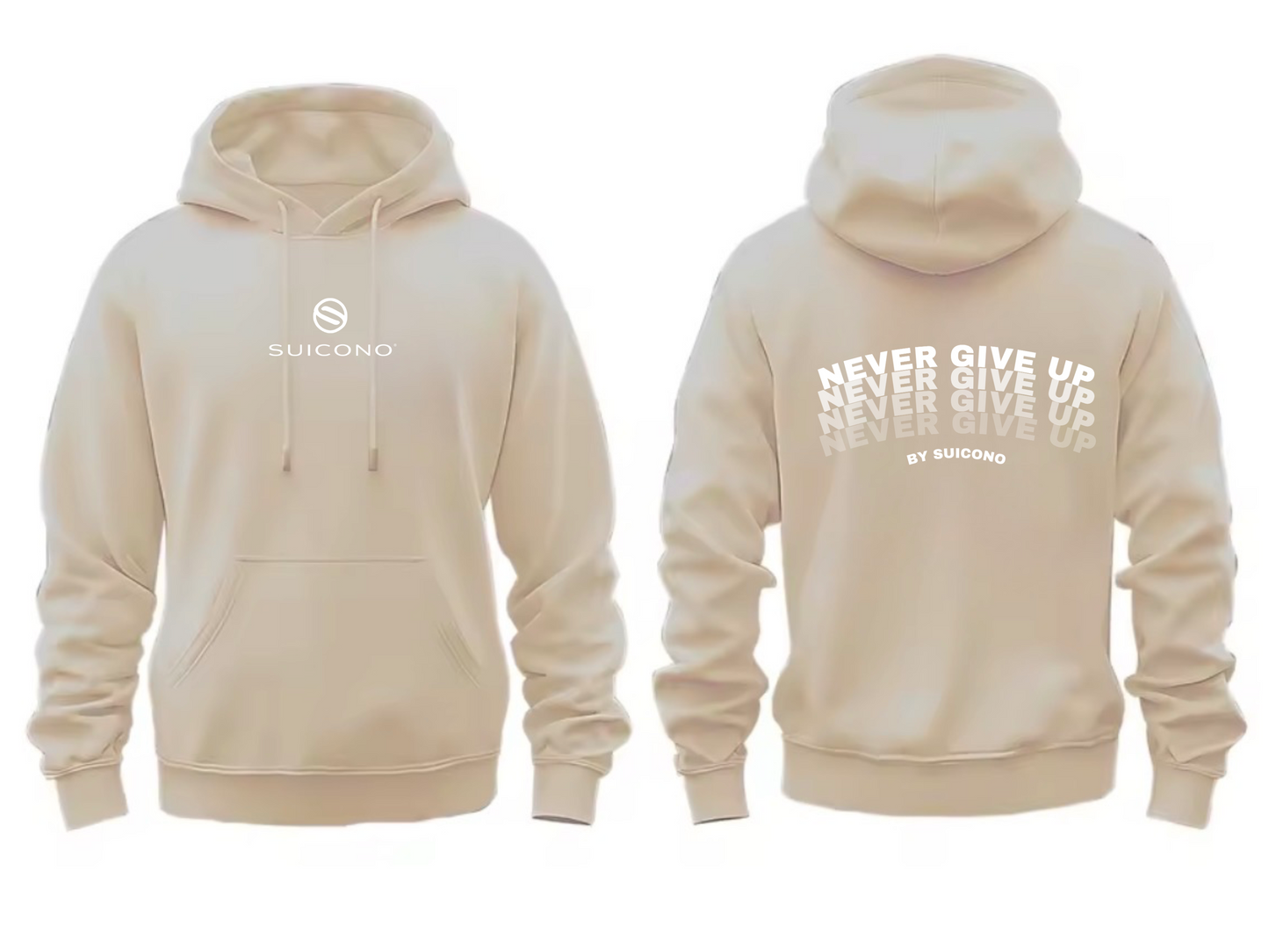 Sudadera 100% Algodón “Never Give Up” en Varios Colores | Motivacional