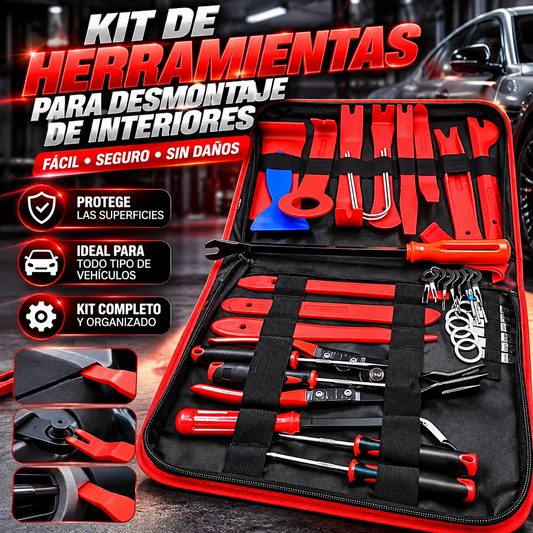 Estuche de herramientas de reparación para el automóvil.