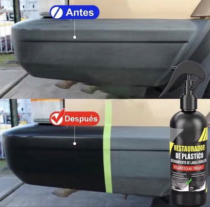 Restaurador de Plásticos para Coche | Renovador Negro Brillante y Protección Duradera