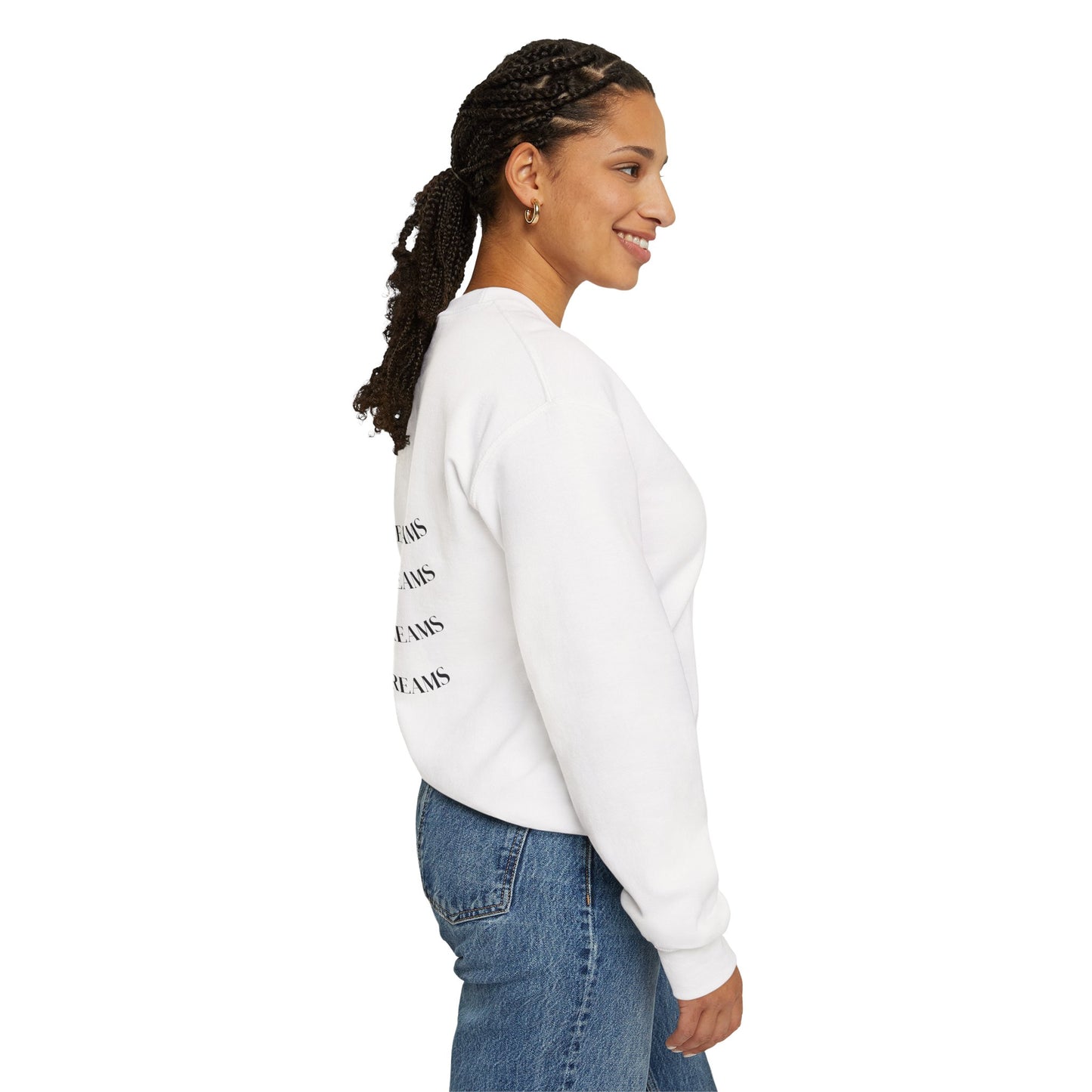Sudadera Blanca Unisex “SSP CHASE YOUR DREAMS” | Cuello Redondo