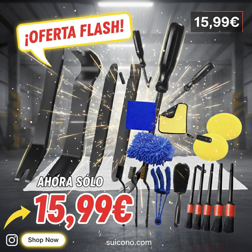 Pack Maestro Detailing 19 en 1: Limpieza Pro + Kit de Desmontaje Antirrayaduras
