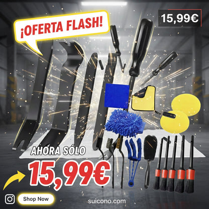 Pack Maestro Detailing 19 en 1: Limpieza Pro + Kit de Desmontaje Antirrayaduras