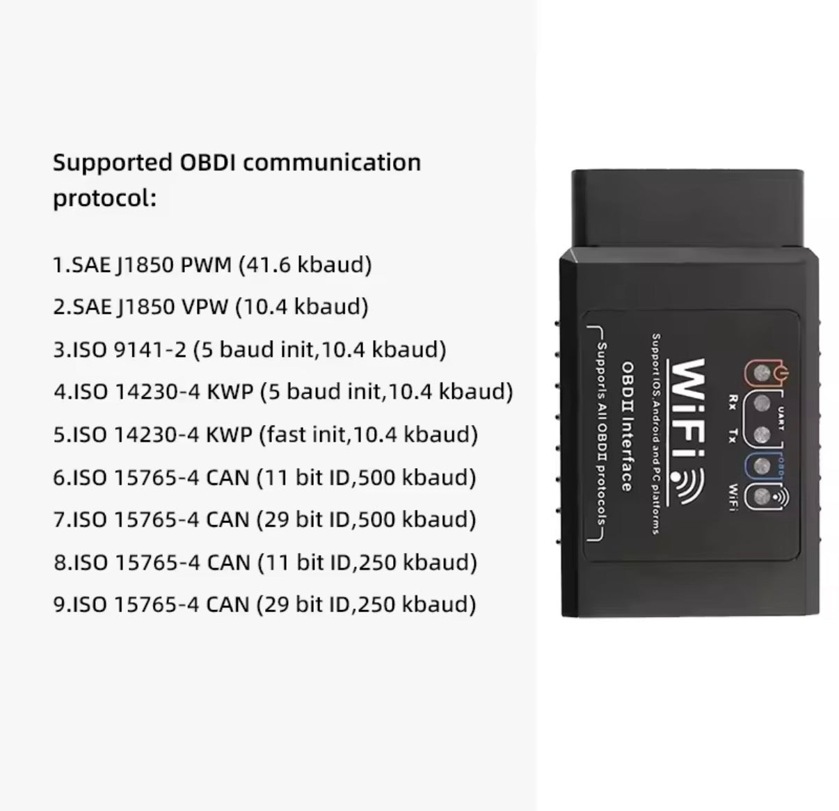 Escáner OBD2 WiFi ELM327 V1.5 para iPhone y Android – Lector y Borrador de Códigos de Error del Coche