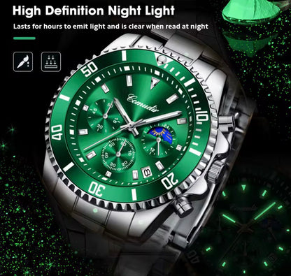 Reloj Cronógrafo Hombre Acero Inoxidable | Resistente al Agua y Luminoso