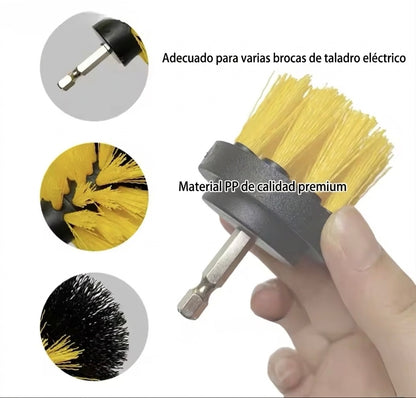 Kit de Cepillos para Taladro Detailing Coche y Moto | Limpieza Interior y Tapicería