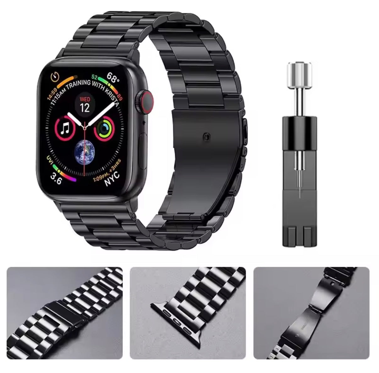 Correa premium de acero inoxidable para Apple Watch Ultra, Series SE/11/10/9/8/7