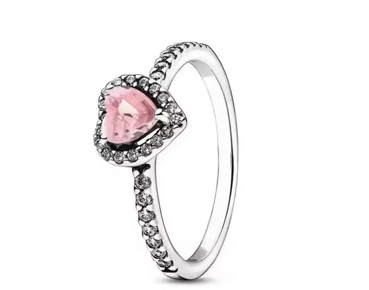 Anillo Corazón Plata 925 con Dijes Brillantes | Joyería Elegante