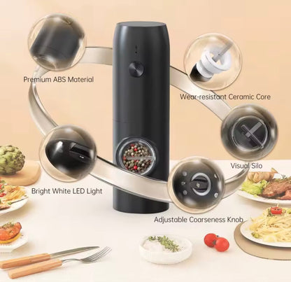 Molinillo eléctrico sal y pimienta – Recargable y elegante