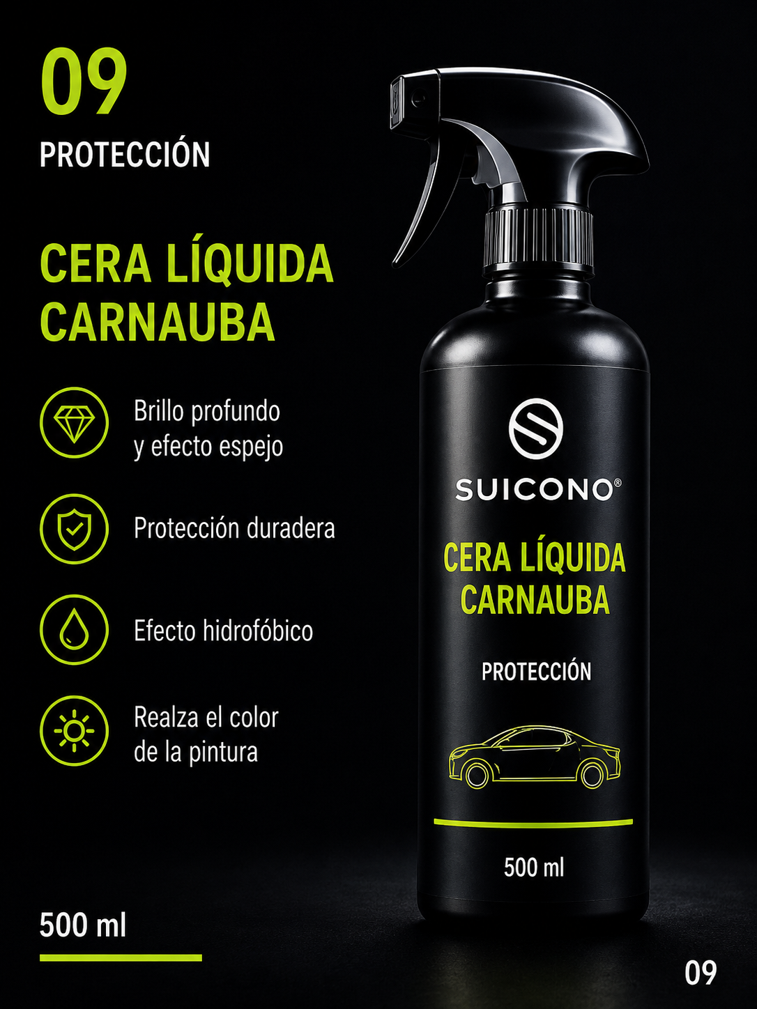 SUICONO® Cera Líquida de Carnauba – Protección para Carrocería