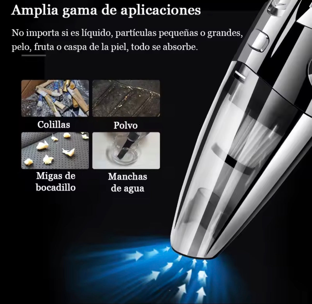 Aspiradora de Mano Inalámbrica para Coche | Potente Succión para Detailing Interior