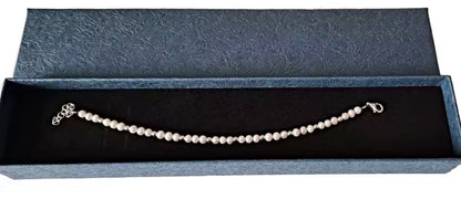 Pulsera de Perlas Cultivadas AAA 4 mm en Plata 925 | Regalo Elegante
