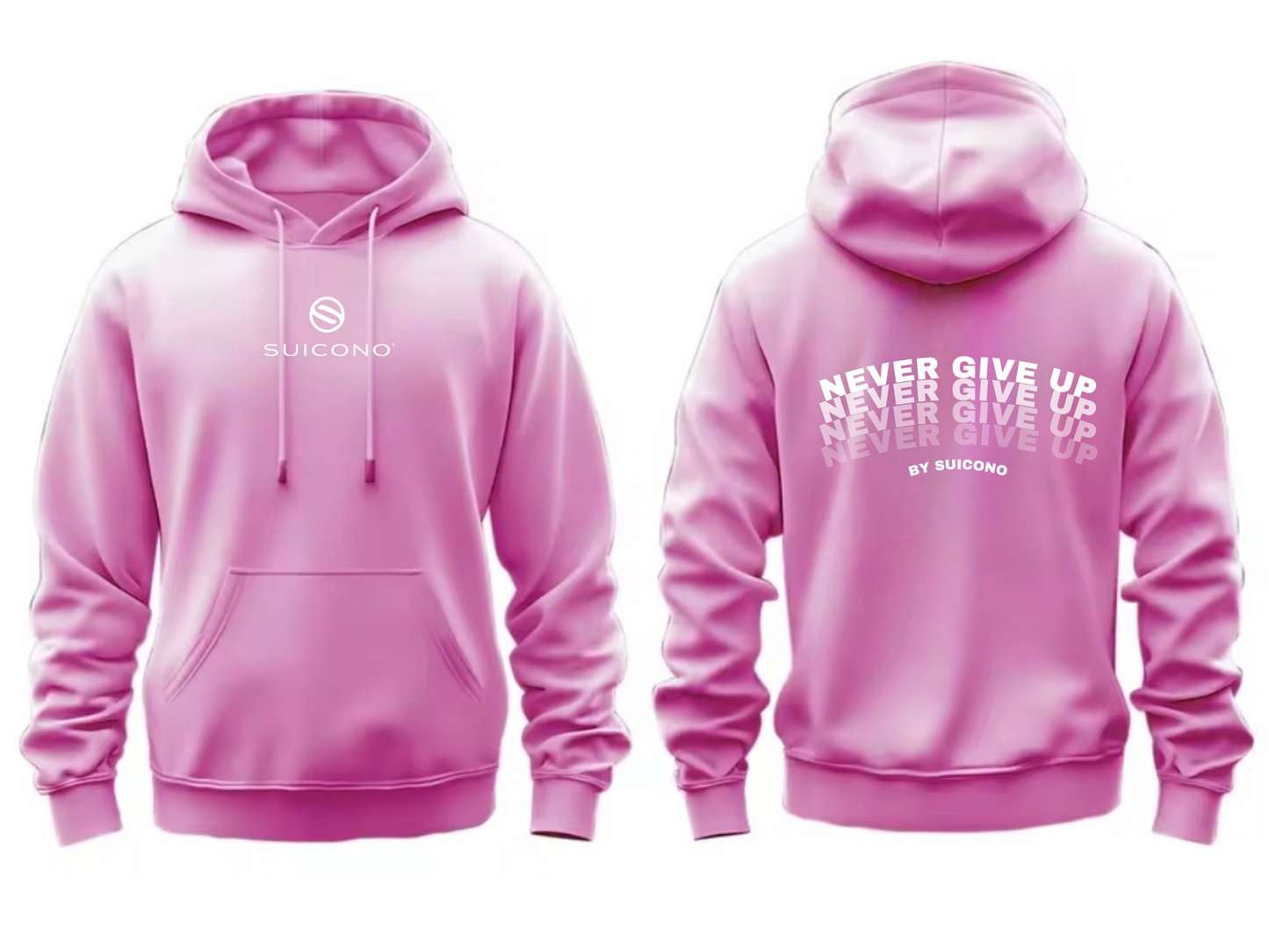 Sudadera 100% Algodón “Never Give Up” en Varios Colores | Motivacional