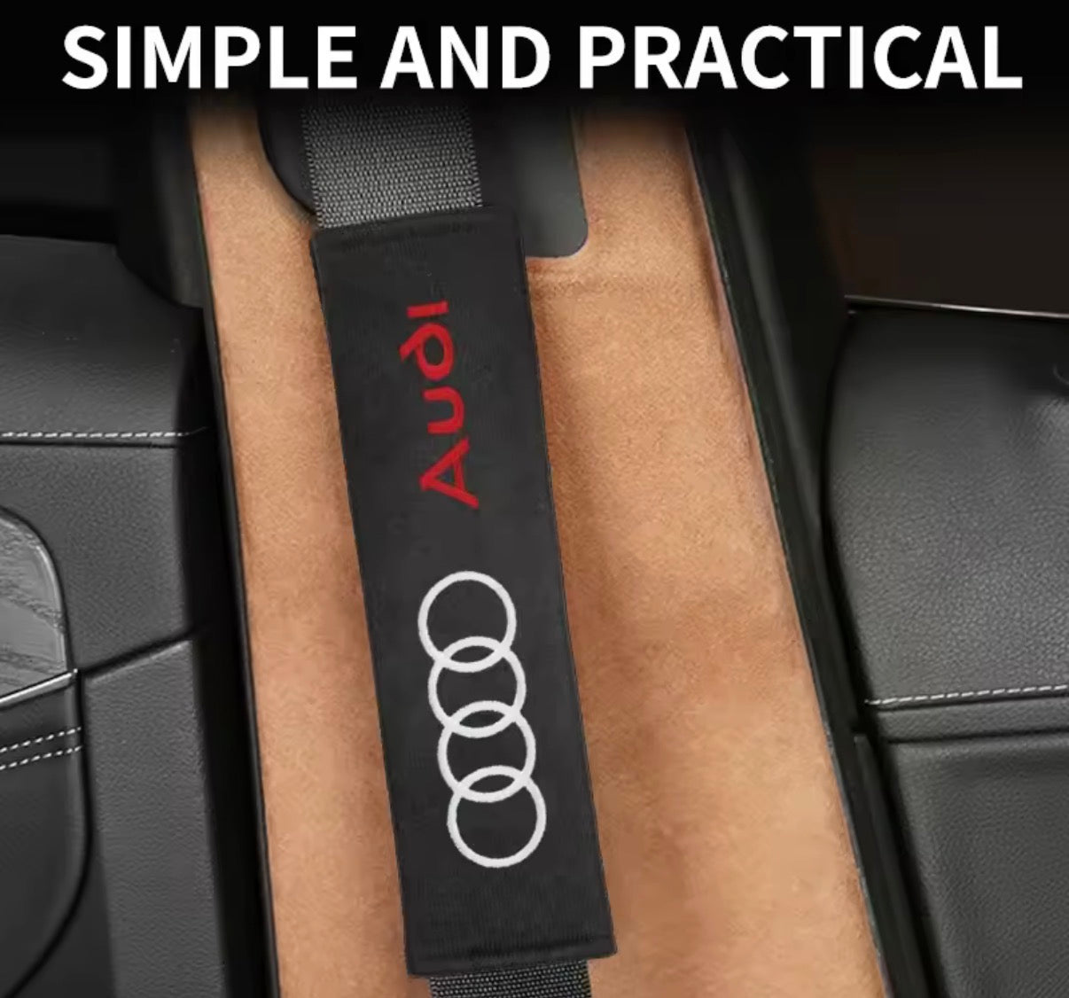 Protector de cinturón Audi – Confort premium y logotipo exclusivo 2uds