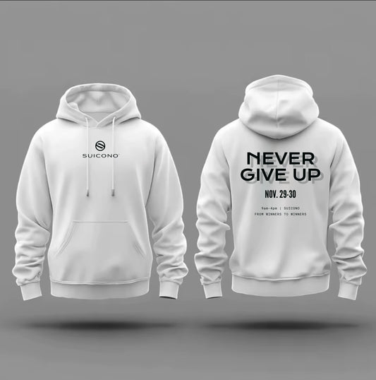 Sudadera Never Give Up Suicono – Ropa Motivacional Premium