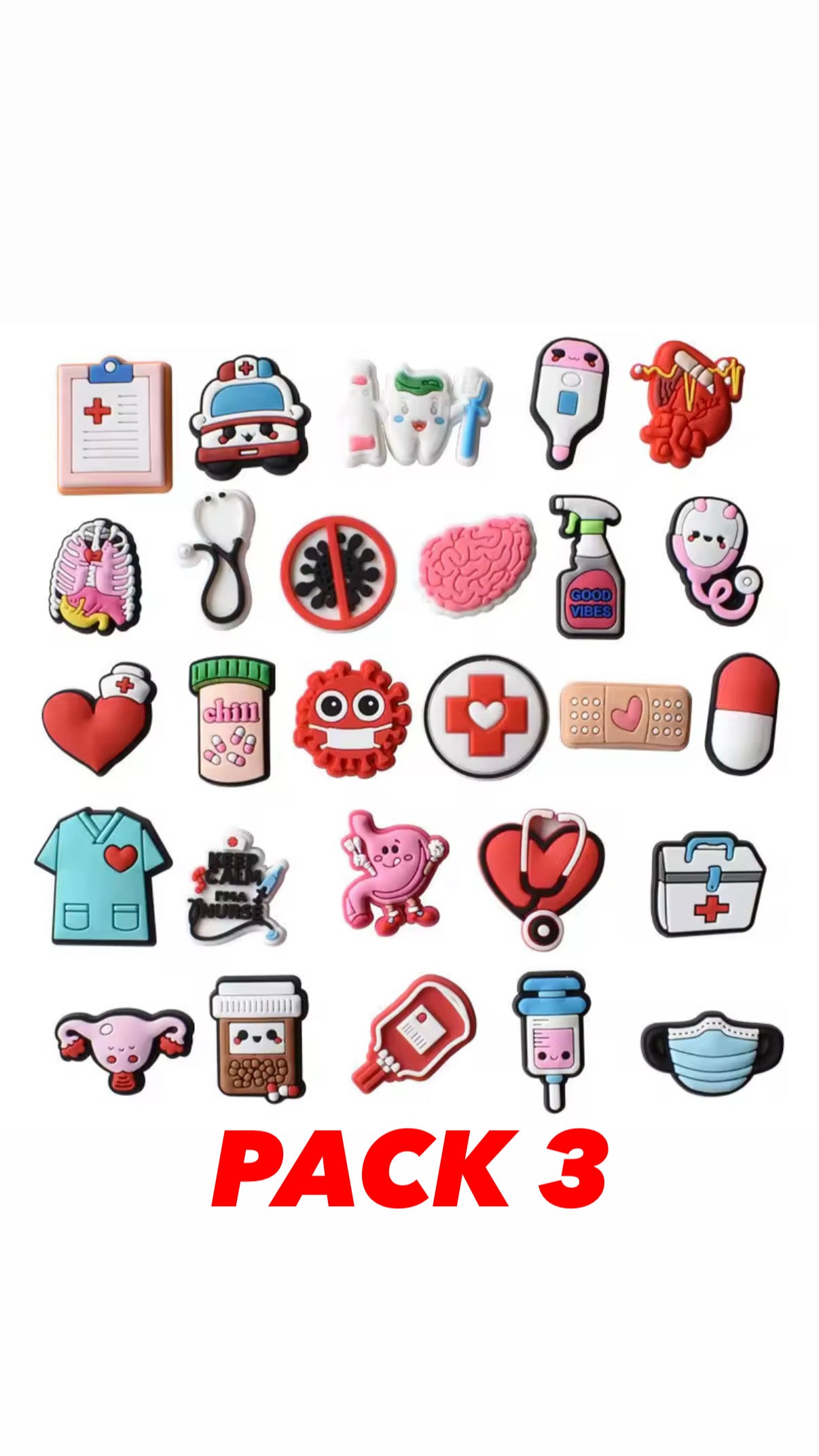 Amuletos para zapatos de  Crocs, alfileres médicos de enfermera.