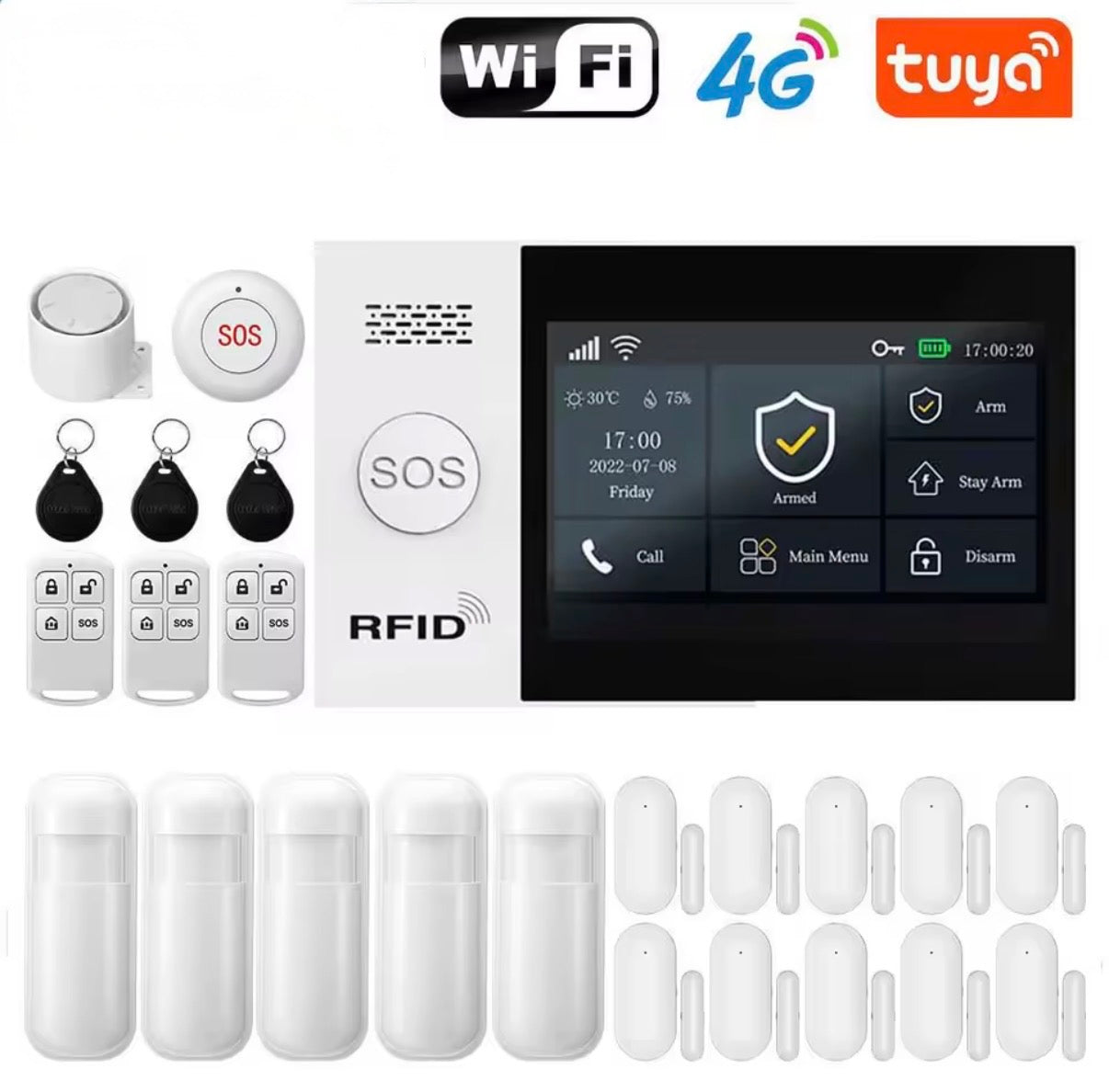 Alarma Inteligente WiFi 4G GSM Tuya | Seguridad para Casa con Alexa y App