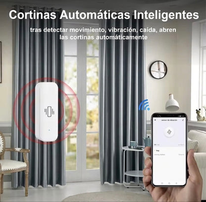 Sensor de Vibración WiFi Inteligente Tuya Smart Life | Alarma para Puertas y Ventanas con Alertas en Tiempo Real
