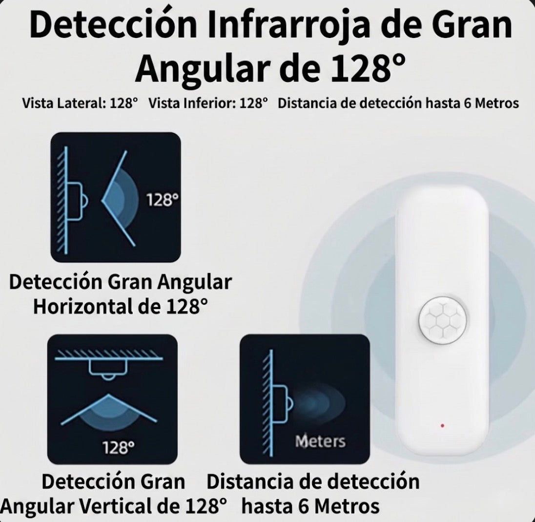 Sensor de Movimiento WiFi Tuya PIR Inteligente | Detector de Presencia Smart Life, Compatible con Alexa, Alarma Hogar (copia)