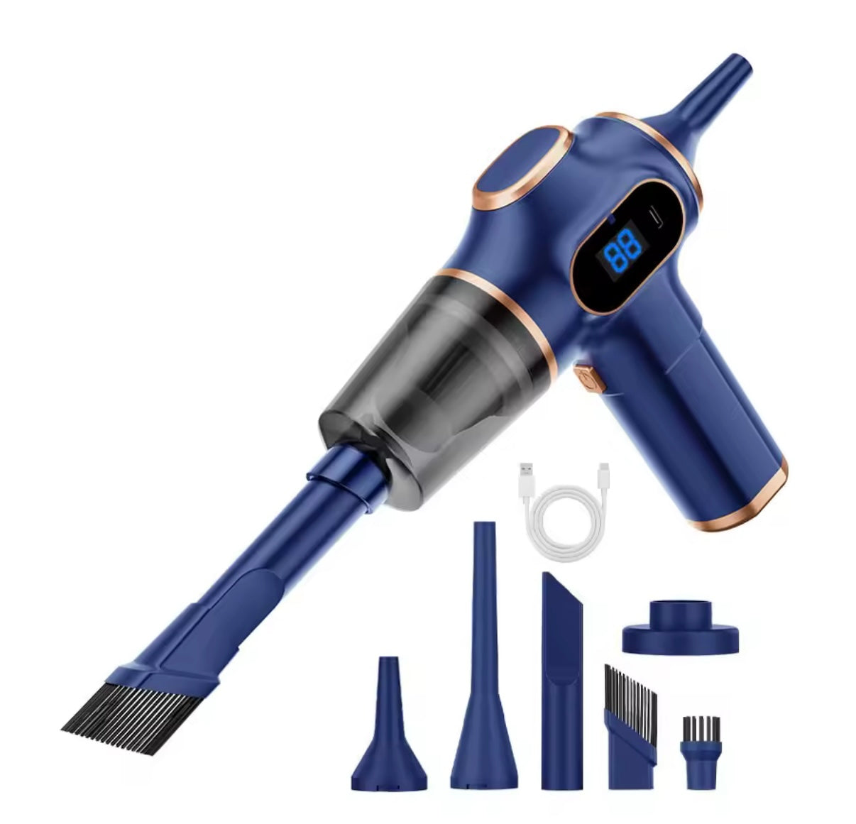 Aspirador inalámbrico para coche mini de alta potencia – portátil y multifunción para hogar, oficina y coche