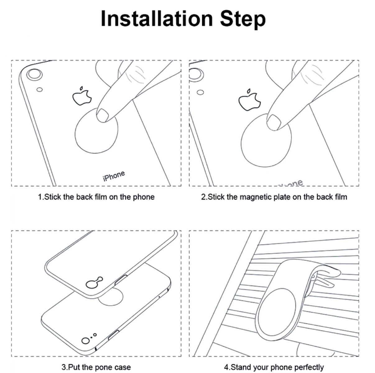 360°-Magnethalterung zur Befestigung Ihres Telefons im Auto