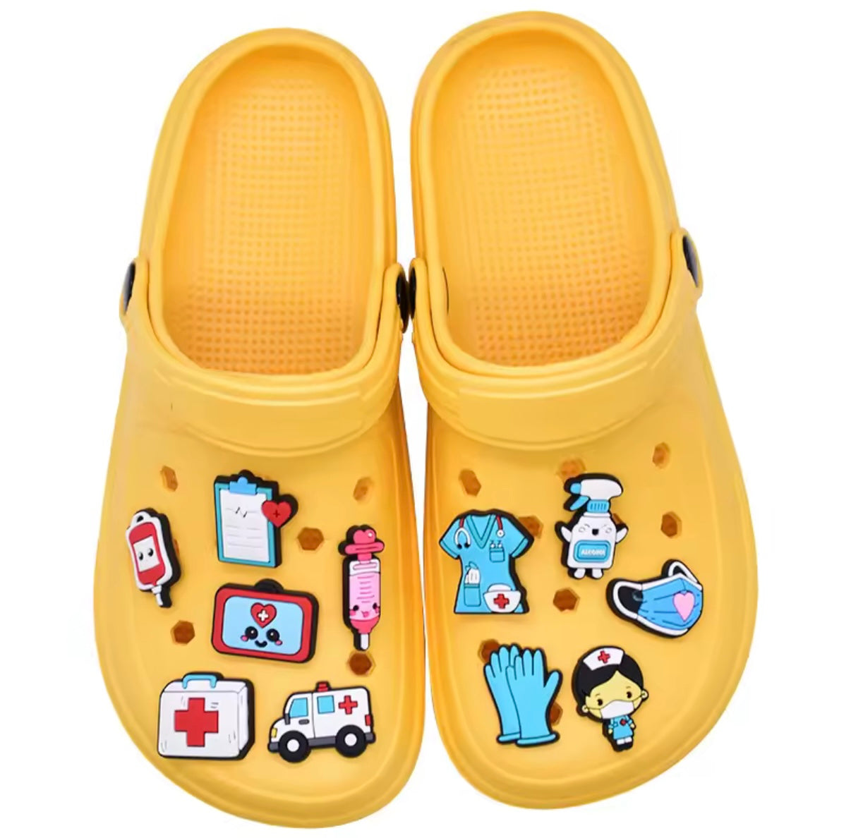 22 Stück PVC-Schuhanhänger mit Cartoon-Motiv „Arzt und Krankenschwester“, zum Selbermachen von Hausschuhen, Sandalen, Schuhschnallen, Pins, Krankenhaus-Serie, Schuhdekoration, Geschenke für Freunde