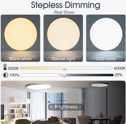 Lámpara de techo LED inteligente regulable con control remoto y App – Moderna para dormitorio y sala de estar (50W, 220V)