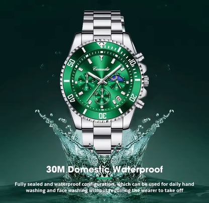 Reloj Cronógrafo Hombre Acero Inoxidable | Resistente al Agua y Luminoso