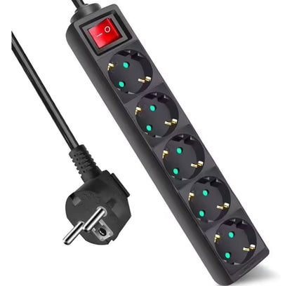 Regleta 5 Enchufes con Interruptor de Encendido  1,5 Metros.