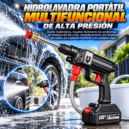 Pistola de agua a presión inalámbrica 1500W 30 bar – Limpieza potente para coche, jardín y hogar