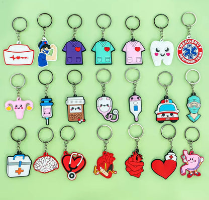 LLaveros de goma de PVC para enfermeras.