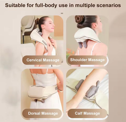Masajeador de Cuello y Hombros con Calor – Alivio Cervical, Trapezio y Columna