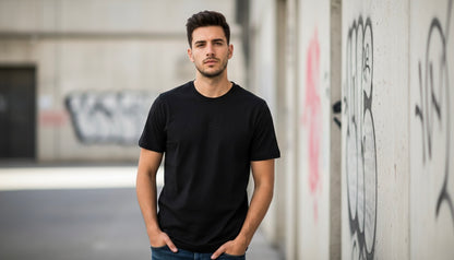 Camiseta Negra 100% Algodón SUICONO | Logo Bordado Premium