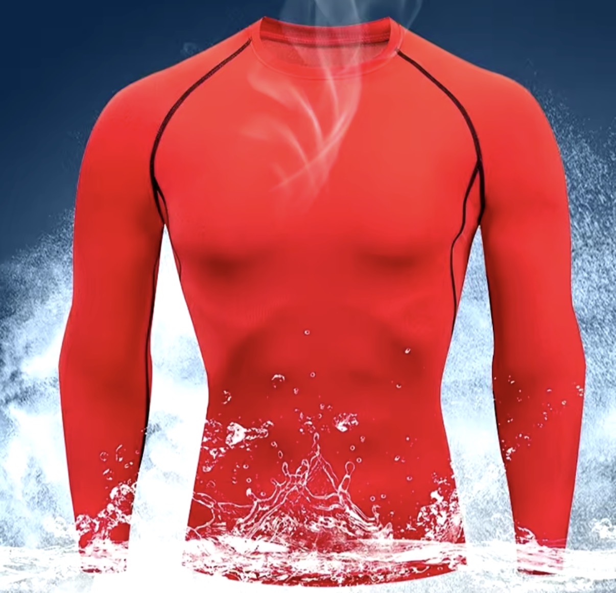 Camiseta Deportiva Hombre de Compresión | Secado Rápido para Gimnasio y Running Roja 