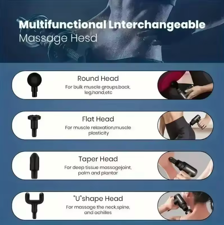 Mini-Massagepistole mit USB-C-Anschluss und Wiederaufladbarkeit. 