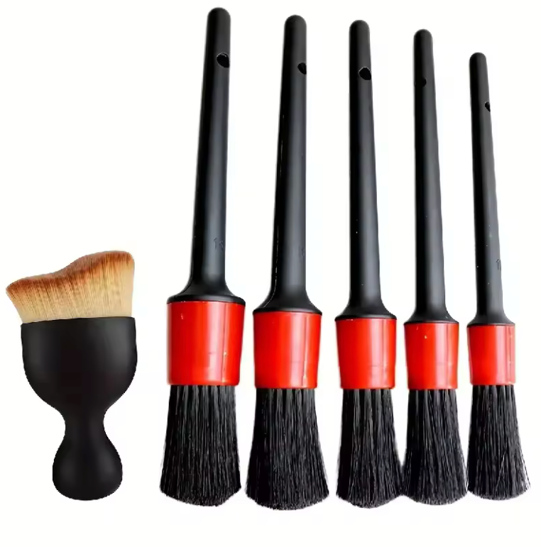 Juego de 6 cepillos para detalles de coches.