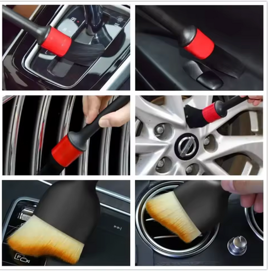 Juego de 6 cepillos para detalles de coches.