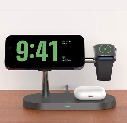 Cargador Inalámbrico 3 en 1 para iPhone, Apple Watch y AirPods