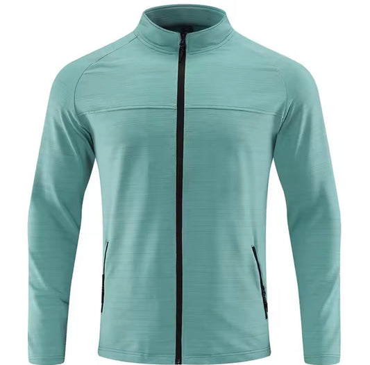 Chaqueta masculina con cuello levantado ideal para correr y entrenar al aire libre