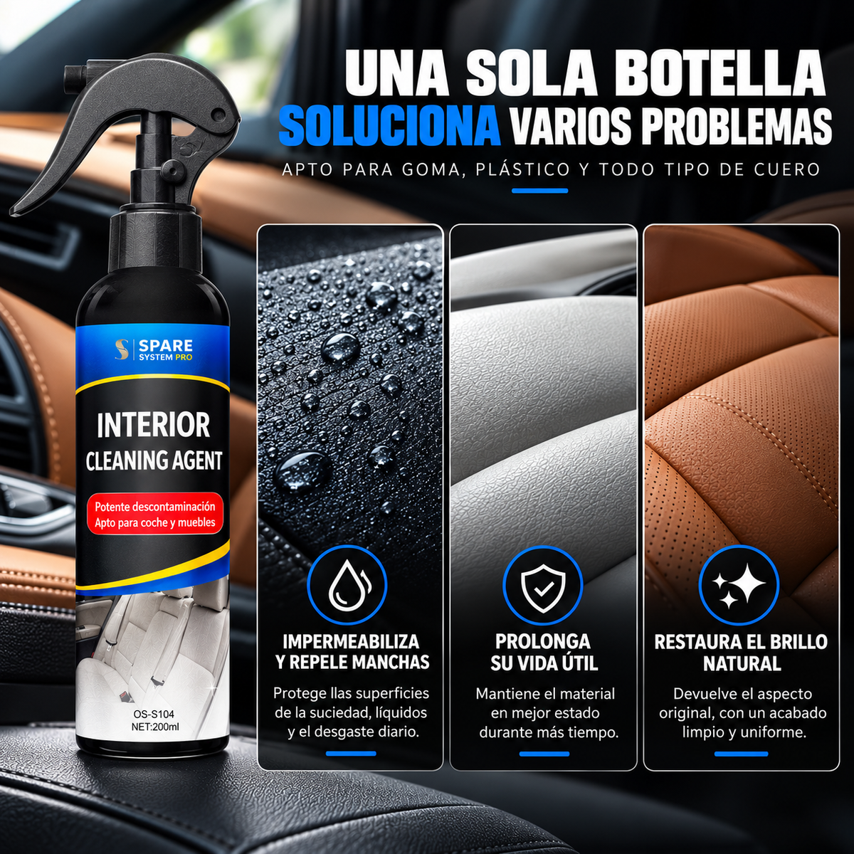 Product for cleaning vehicle interiors