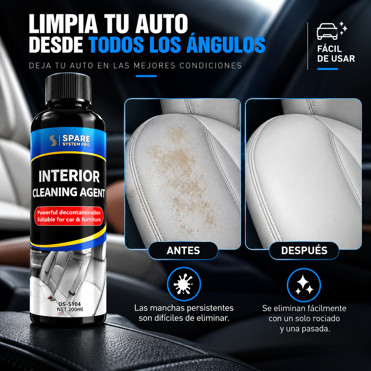 Product for cleaning vehicle interiors