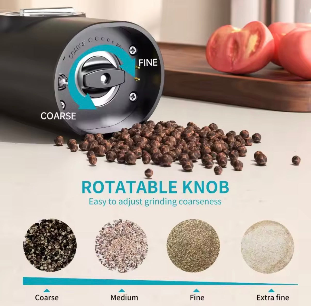 Molinillo eléctrico sal y pimienta – Recargable y elegante