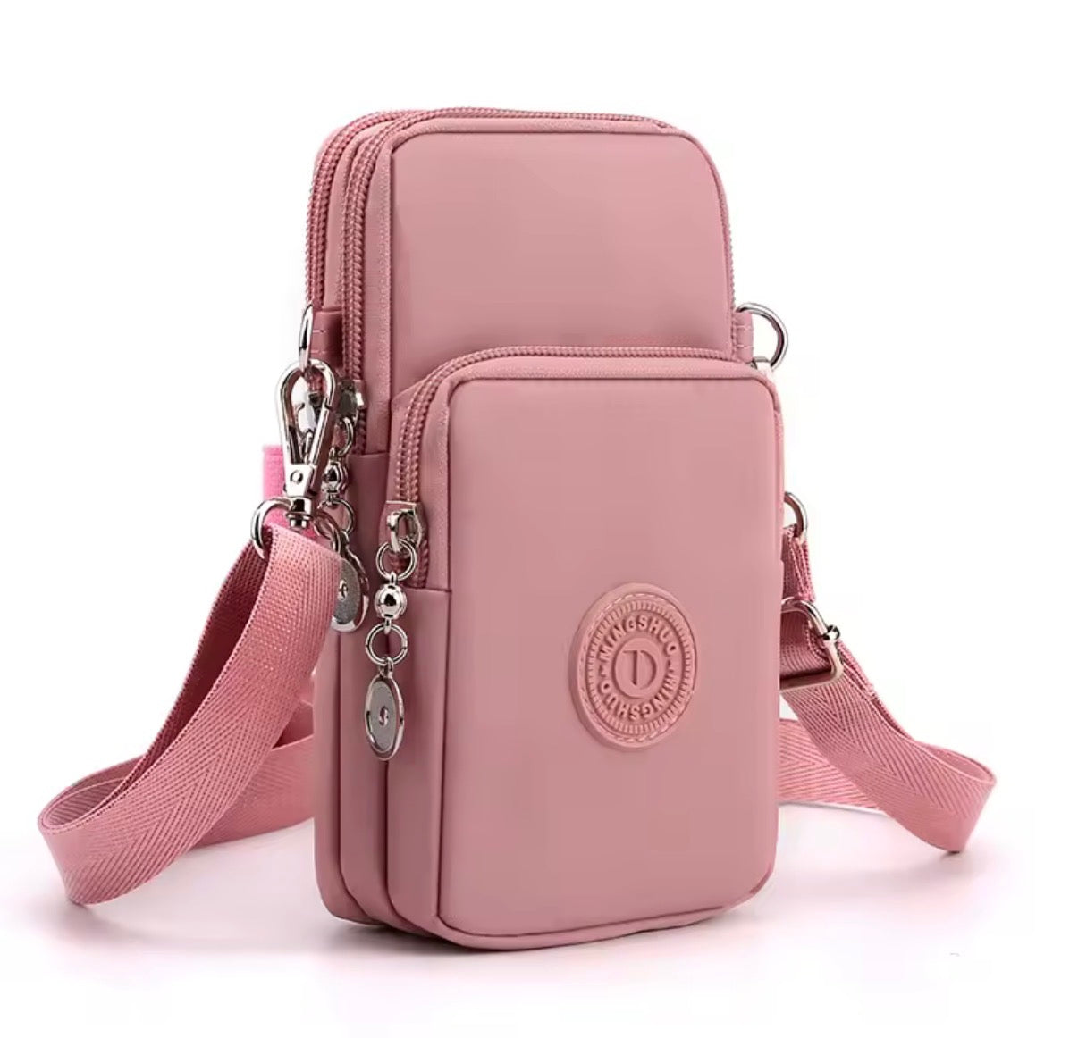 Bolso para móvil de nailon para mujer | Bandolera pequeña y cartera de viaje con correa